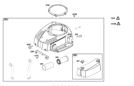 Part Location Diagram of BS-794151 MTD Support-Blower Housing